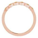 14K Gold Round Natural Citrine Stackable Ring - Rose Gold - view 7