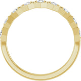 14K Gold Round Natural Diamond Stackable Geometric Ring – 2.2mm Stones - Yellow Gold - view 12