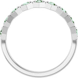 Platinum Round Lab-Grown Alexandrite Stackable Geometric Ring - view 14