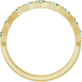 14K Gold Round Natural Alexandrite Stackable Geometric Ring - Yellow Gold - view 14