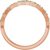 14K Gold Round Lab-Grown Alexandrite Stackable Geometric Ring - Rose Gold - view 14