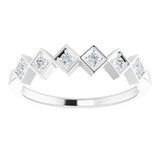 Platinum Round Natural Diamond Stackable Ring – 1.75mm Stones - view 8