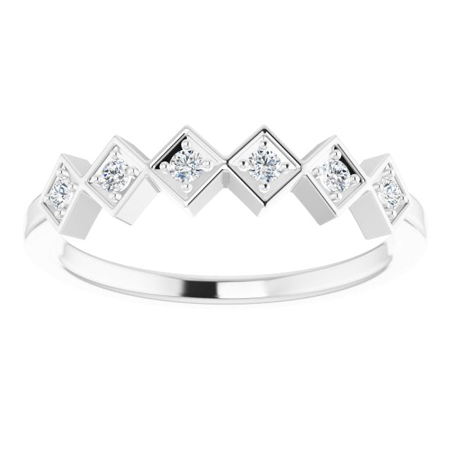 Platinum Round Natural Diamond Stackable Ring – 1.75mm Stones - view 8