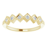 14K Gold Round Natural Diamond Stackable Ring – 1.75mm Stones - Yellow Gold - view 8