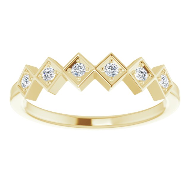 14K Gold Round Natural Diamond Stackable Ring – 1.75mm Stones - Yellow Gold - view 8