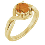 14K Gold Round Natural Citrine Infinity-Inspired Ring - Yellow Gold