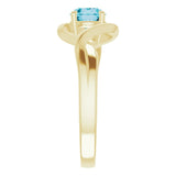 14K Gold Round Natural London Blue Topaz Infinity-Inspired Ring - view 4