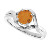 14K Gold Round Natural Citrine Infinity-Inspired Ring - White Gold - view 5