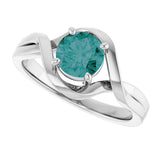 14K Gold Round Lab-Grown Alexandrite Infinity-Inspired Ring - White Gold - view 5
