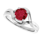 14K Gold Round Lab-Grown Ruby Infinity-Inspired Ring - White Gold - view 5