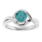 14K Gold Round Lab-Grown Alexandrite Infinity-Inspired Ring - White Gold - view 3