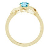 14K Gold Round Natural London Blue Topaz Infinity-Inspired Ring - view 2