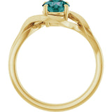 14K Gold Round Lab-Grown Alexandrite Infinity-Inspired Ring - Yellow Gold - view 2