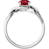 14K Gold Round Lab-Grown Ruby Infinity-Inspired Ring - White Gold - view 2