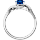 14K Gold Round Lab-Grown Blue Sapphire Infinity-Inspired Ring - White Gold - view 2