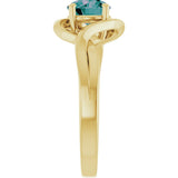 14K Gold Round Lab-Grown Alexandrite Infinity-Inspired Ring - Yellow Gold - view 4