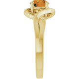 14K Gold Round Natural Citrine Infinity-Inspired Ring - Yellow Gold - view 4