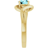 14K Gold Round Natural Blue Zircon Infinity-Inspired Ring - Yellow Gold - view 4