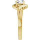 14K Gold Round Natural White Sapphire Infinity-Inspired Ring - Yellow Gold - view 4