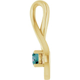 14K Gold Oval Lab-Grown Alexandrite Infinity-Inspired Pendant - Yellow Gold - view 3
