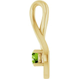 14K Gold Oval Natural Peridot Infinity-Inspired Pendant - Yellow Gold - view 3