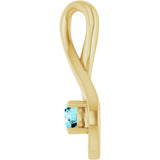 14K Gold Oval Natural Blue Zircon Infinity-Inspired Pendant - Yellow Gold - view 3