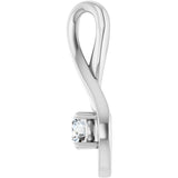 14K Gold Oval Natural White Sapphire Infinity-Inspired Pendant - White Gold - view 3