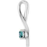 14K Gold Oval Lab-Grown Alexandrite Infinity-Inspired Pendant - White Gold - view 3