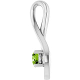 14K Gold Oval Natural Peridot Infinity-Inspired Pendant - White Gold - view 3