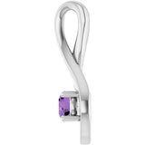 14K Gold Oval Natural Amethyst Infinity-Inspired Pendant - White Gold - view 3