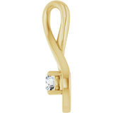14K Gold Oval Natural White Sapphire Infinity-Inspired Pendant - Yellow Gold - view 3