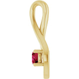14K Gold Oval Natural Ruby Infinity-Inspired Pendant - Yellow Gold - view 3