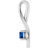 14K Gold Oval Natural Blue Sapphire Infinity-Inspired Pendant - White Gold - view 3
