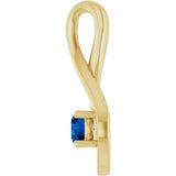 14K Gold Oval Natural Blue Sapphire Infinity-Inspired Pendant - Yellow Gold - view 3