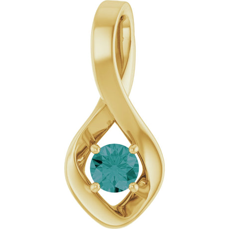 14K Gold Oval Lab-Grown Alexandrite Infinity-Inspired Pendant - Yellow Gold