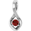 14K Gold Oval Natural Mozambique Garnet Infinity-Inspired Pendant - White Gold