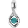 14K Gold Oval Lab-Grown Alexandrite Infinity-Inspired Pendant - White Gold