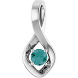 14K Gold Oval Lab-Grown Alexandrite Infinity-Inspired Pendant - White Gold