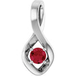 14K Gold Oval Natural Ruby Infinity-Inspired Pendant - White Gold