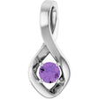 14K Gold Oval Natural Amethyst Infinity-Inspired Pendant - White Gold