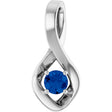 14K Gold Oval Lab-Grown Blue Sapphire Infinity-Inspired Pendant - White Gold