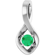 14K Gold Oval Lab-Grown Emerald Infinity-Inspired Pendant - White Gold