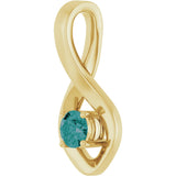 14K Gold Oval Lab-Grown Alexandrite Infinity-Inspired Pendant - Yellow Gold - view 2