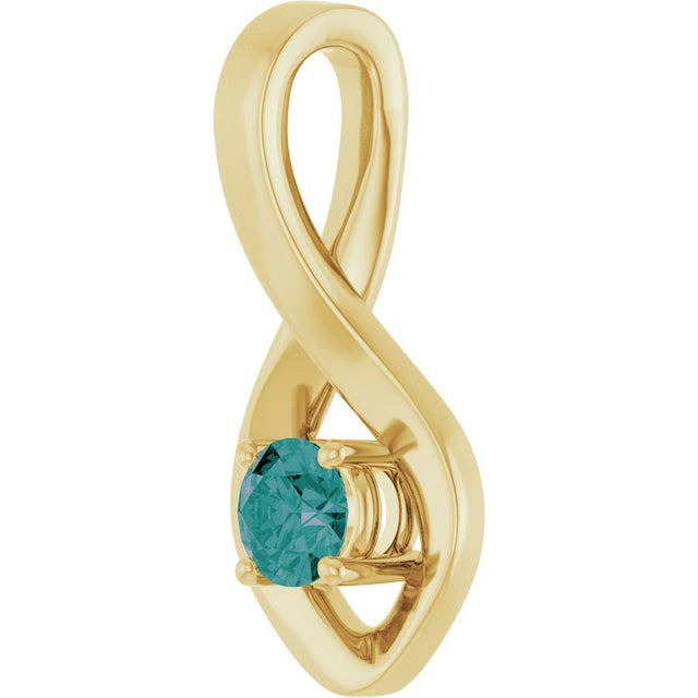 14K Gold Oval Lab-Grown Alexandrite Infinity-Inspired Pendant - Yellow Gold - view 2
