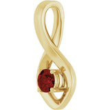 14K Gold Oval Natural Mozambique Garnet Infinity-Inspired Pendant - Yellow Gold - view 2