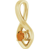 14K Gold Oval Natural Citrine Infinity-Inspired Pendant - Yellow Gold - view 2