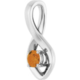 14K Gold Oval Natural Citrine Infinity-Inspired Pendant - White Gold - view 2