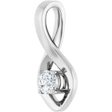 14K Gold Oval Natural White Sapphire Infinity-Inspired Pendant - White Gold - view 2