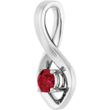 14K Gold Oval Lab-Grown Ruby Infinity-Inspired Pendant - White Gold - view 2