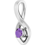14K Gold Oval Natural Amethyst Infinity-Inspired Pendant - White Gold - view 2